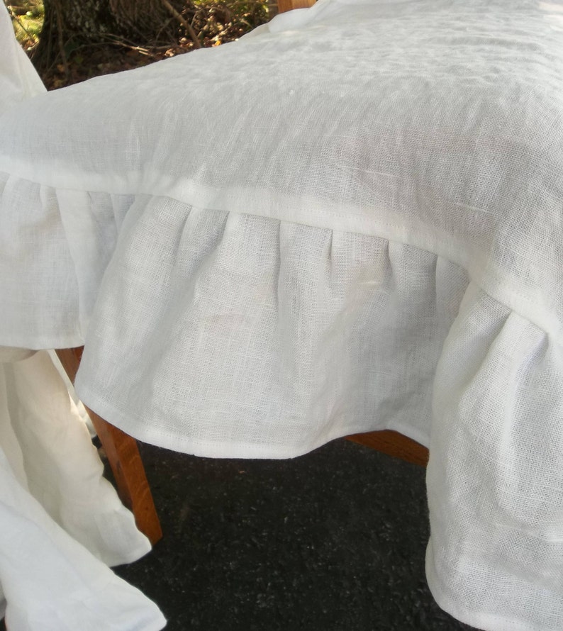 Ruffled Linen Chair Slipcover Ruffled Chair Cover in Custom | Etsy