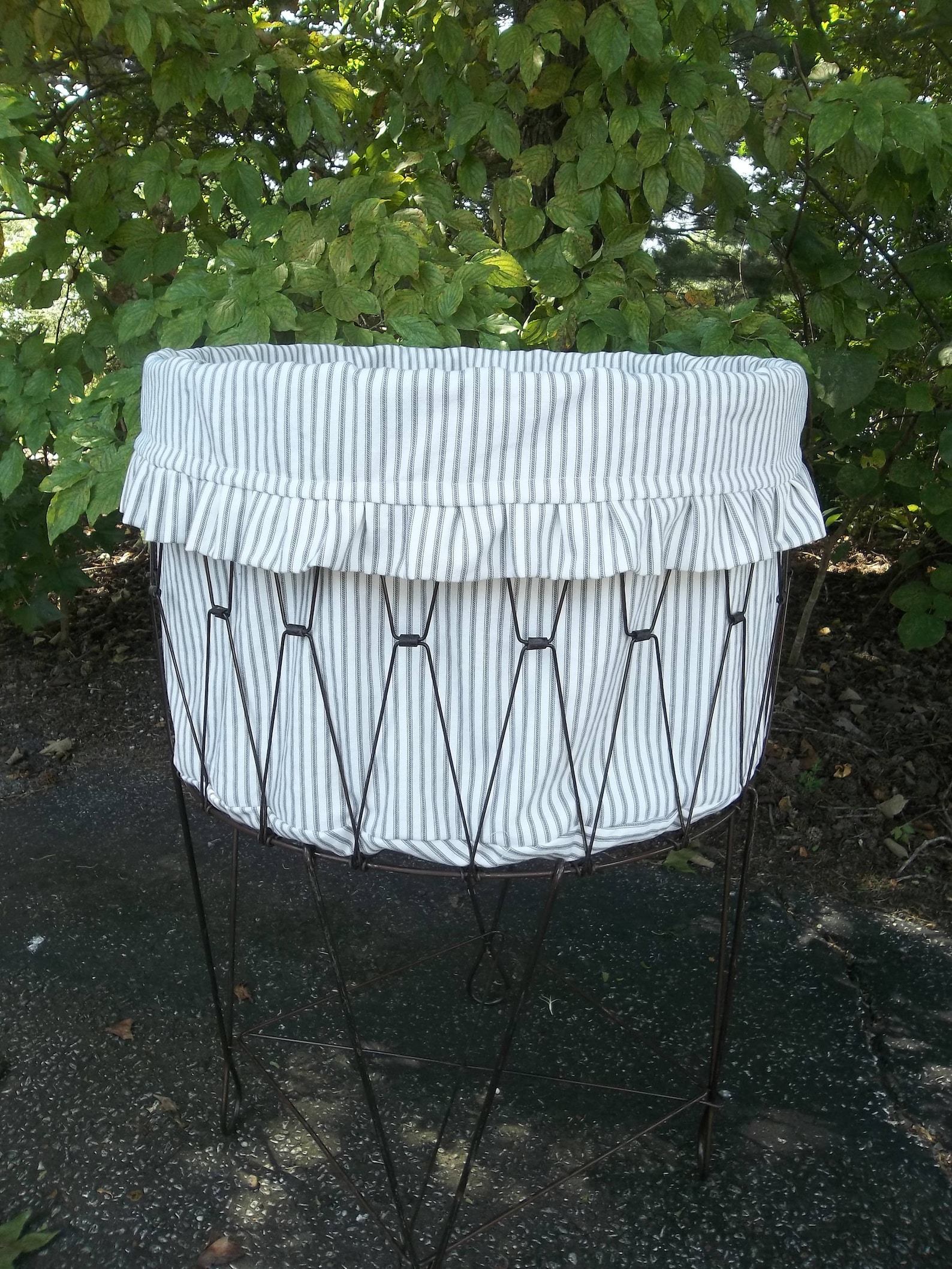 Custom Laundry Basket Liner Linen Basket Liner Ruffled Basket Etsy