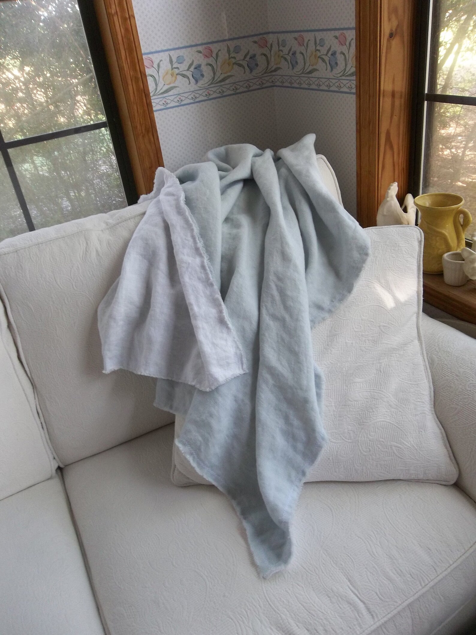 Layered Linen Throw Linen Bed Scarf Linen Blanket in Etsy