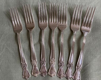 Vintage Silver Plate Forks - Old Company Plate Silverplate Flatware - Signature Dinner Forks - Monogram B - misshettie