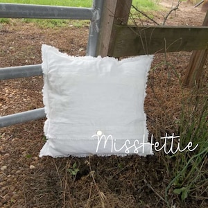 Frayed Edge Linen Pillow Sham Custom Sizes and Fabrics Raggedy Deconstructed Pillow Cover French Country Farmhouse Torn Edge Bed Pillows