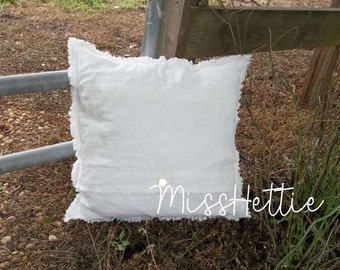 Frayed Edge Linen Pillow Sham Custom Sizes and Fabrics Raggedy Deconstructed Pillow Cover French Country Farmhouse Torn Edge Bed Pillows