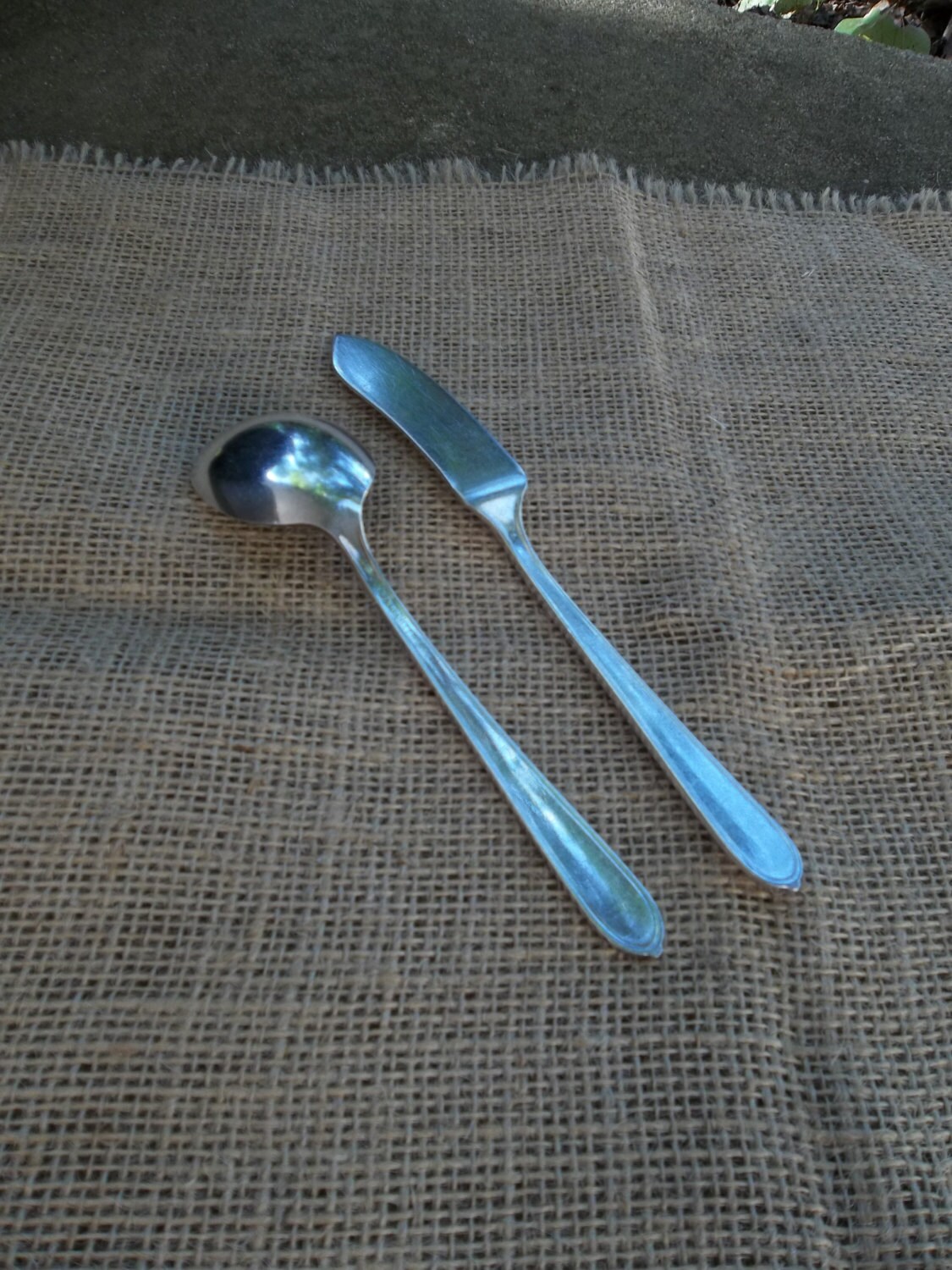 BERKLEY SQUARE Silver Butter Knife Sugar Spoon MONOGRAM G Etsy