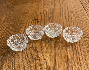 Vintage Salt Cellars Open Salts Individual Salt Dish Crystal Salt Dips Crystal Barware French Country Set of 4 misshettie