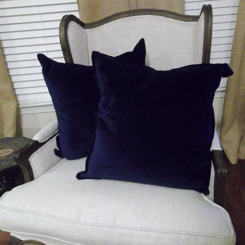 Blue Velvet Pillows Washed Velvet Pillow Shams Custom Sizes Etsy