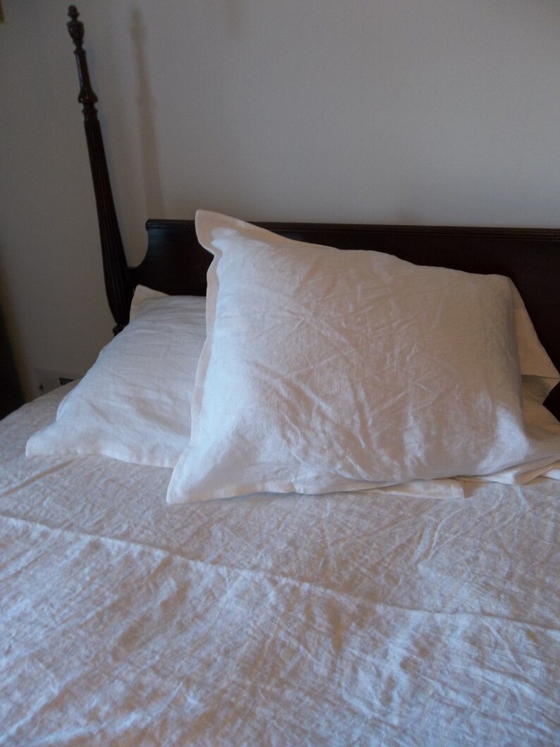 Pair Washed Linen Pillowcases Custom PillowcasesStand Queen Etsy