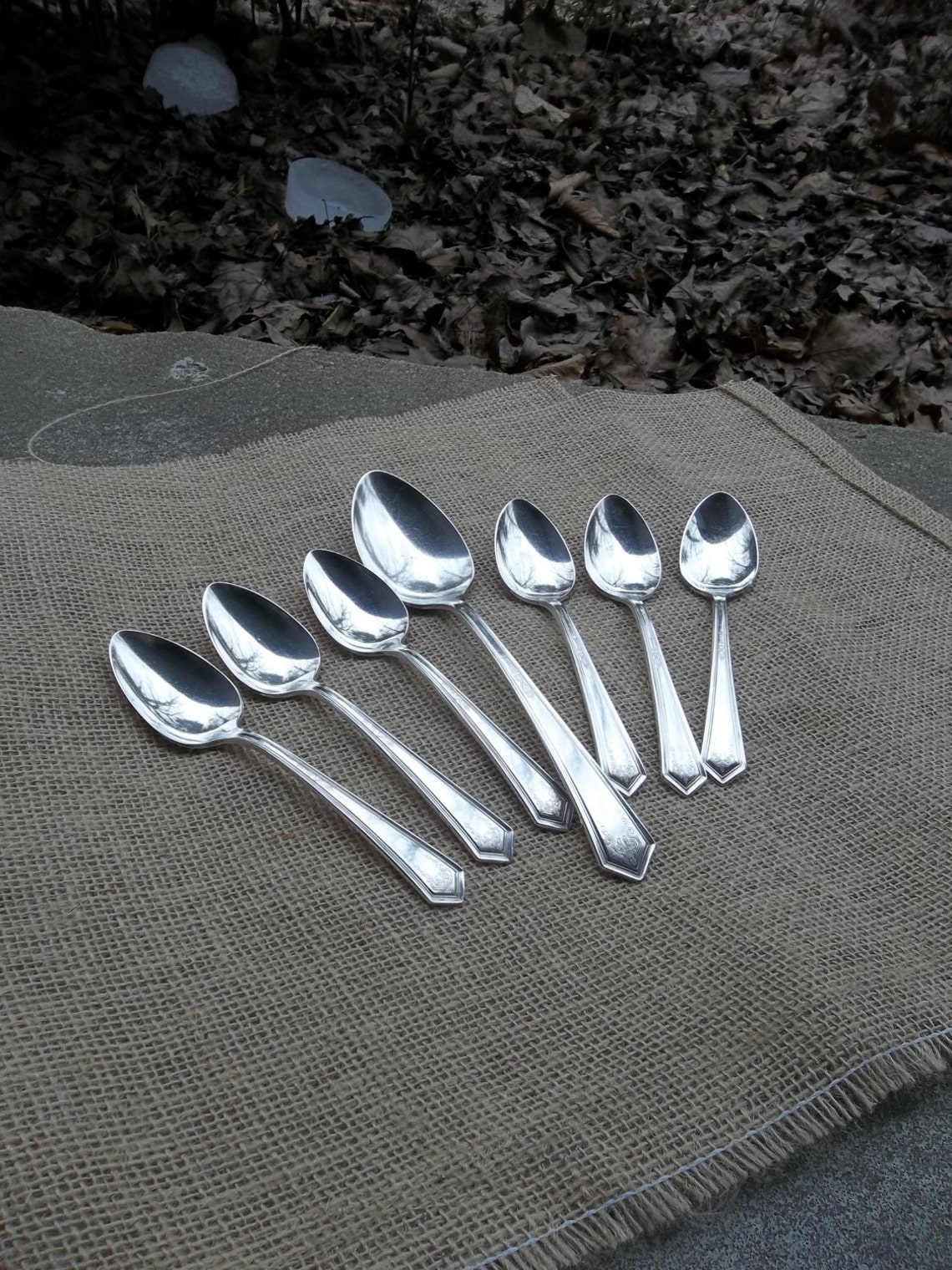 LASALLE Silver Plate Spoons 7 Dessert Spoons Vintage Etsy