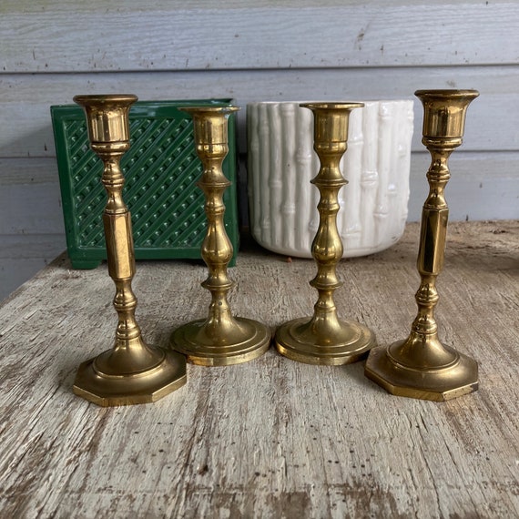Brass Candle Holders Vintage French Style Gold Brass Candlestick