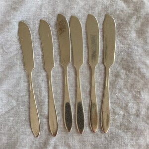 Silver Plate Butter Knives PATRICIAN Silver Butter Spreaders Set of 6 Cheese Spreaders French Country misshettie image 4