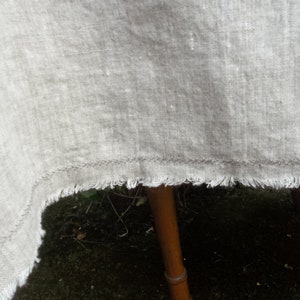 Custom linen tablecloth with frayed edge
