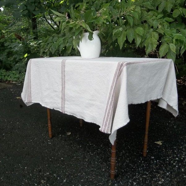 Grain Sack Tablecloth Custom Sizes Colors Farmhouse Table Cloth French Country Rustic Wedding Decor Grain Sack Fabric