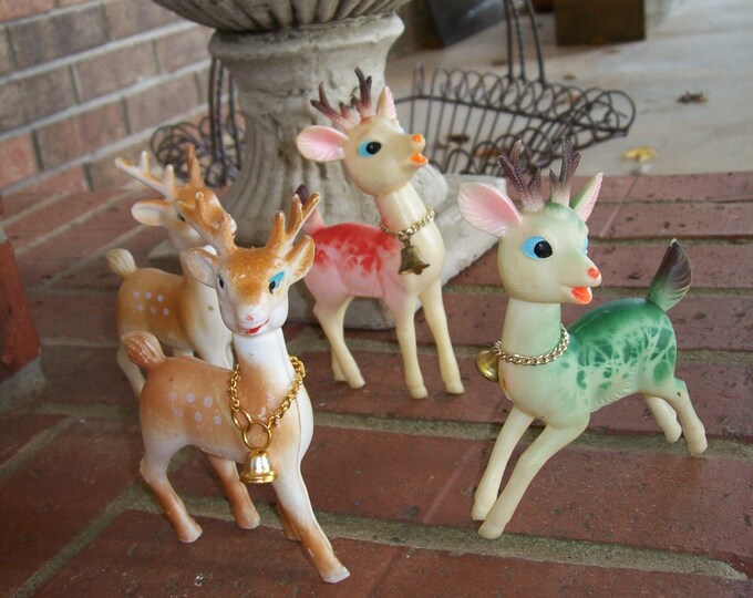 Christmas Decorations Reindeer Vintage Deer Made in Japan Mid - Etsy