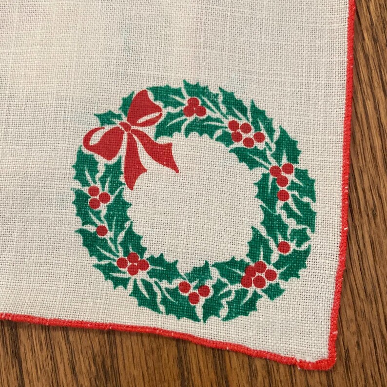 Vintage Christmas Cocktail Napkins for Holiday Table - Mid Century Barware - 2 Sets sold Separately image 3