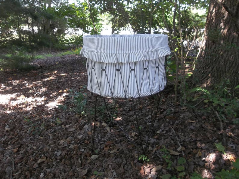 Custom Laundry Basket Liner Linen Basket Liner Ruffled Basket Etsy