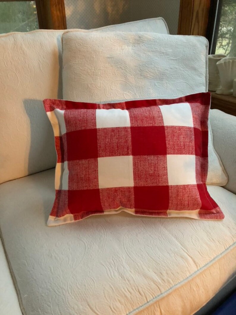 Red Buffalo Check Pillow 12 x 16 Lumbar Pillow Red Plaid Etsy