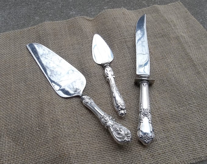 Vintage Sterling Silver Cake Knives Server Wedding Decor Table Etsy
