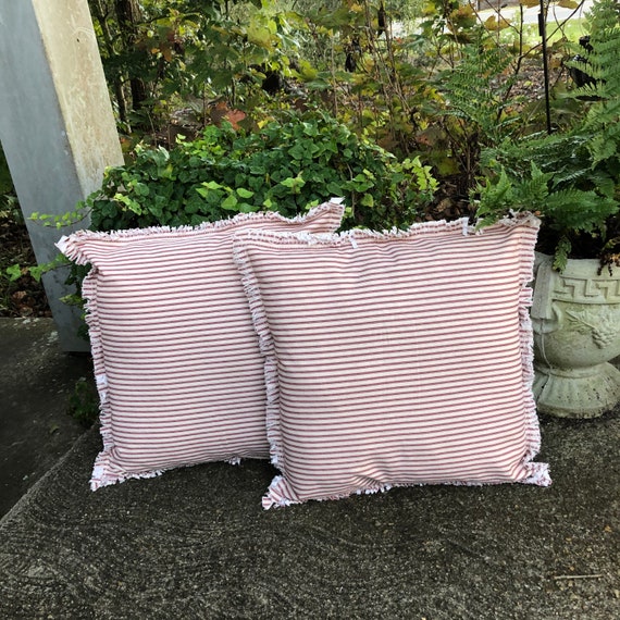Ticking top pillow shams