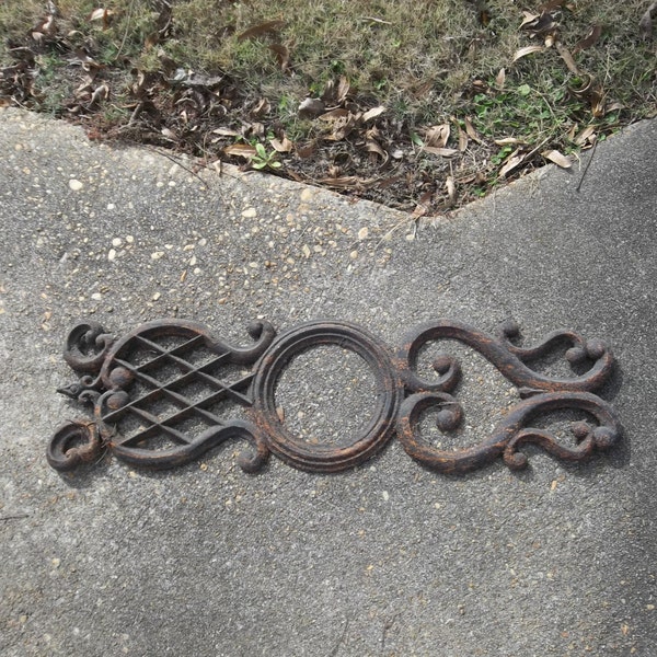 Vintage Architectural Salvage Cast Iron Gate Antique Bruilding Fragment Garden Gate Outdoors Garden Decor French Country Cottage Prairie