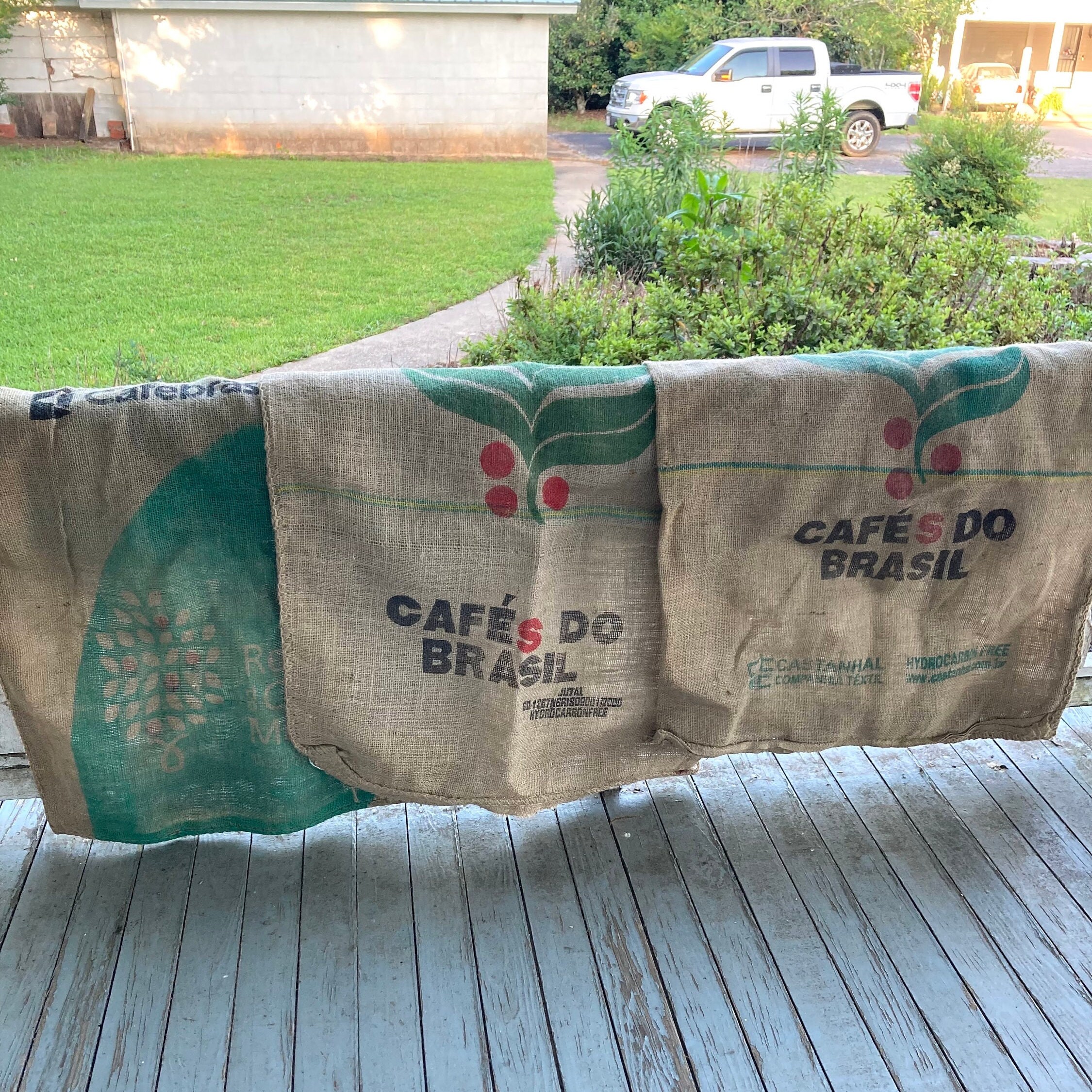 3 Coffee Bags Coffee Sacks Burlap Bags Farmhouse Kitchen Window Treatment Burlap Panel Burlap Sewing Supplies Free Shipping misshettie Set Etsy