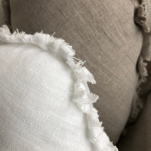 Linen Heart Pillows Neutral Valentines Day Decor Frayed Edge Heart Pillow Choose your Color Handmade by misshettie image 7