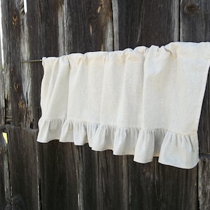 Ruffled Curtains Custom Size Ruffled Linen Curtains Valance WIndow Treatments Linen Cotton Curtains