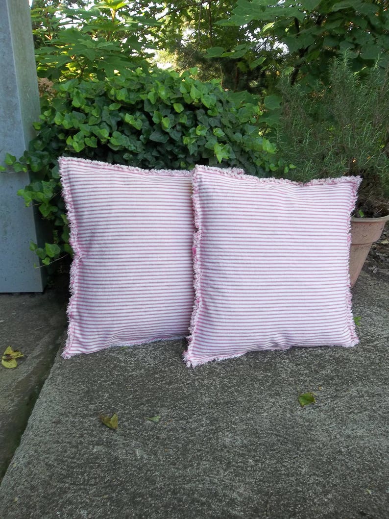 Farmhouse Pillow Navy Ticking Pillow Custom Sizes Fabrics Etsy