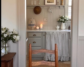 Dishwasher curtain - Hideaway Curtain for Appliances - Custom Sized -Handmade by MissHettie
