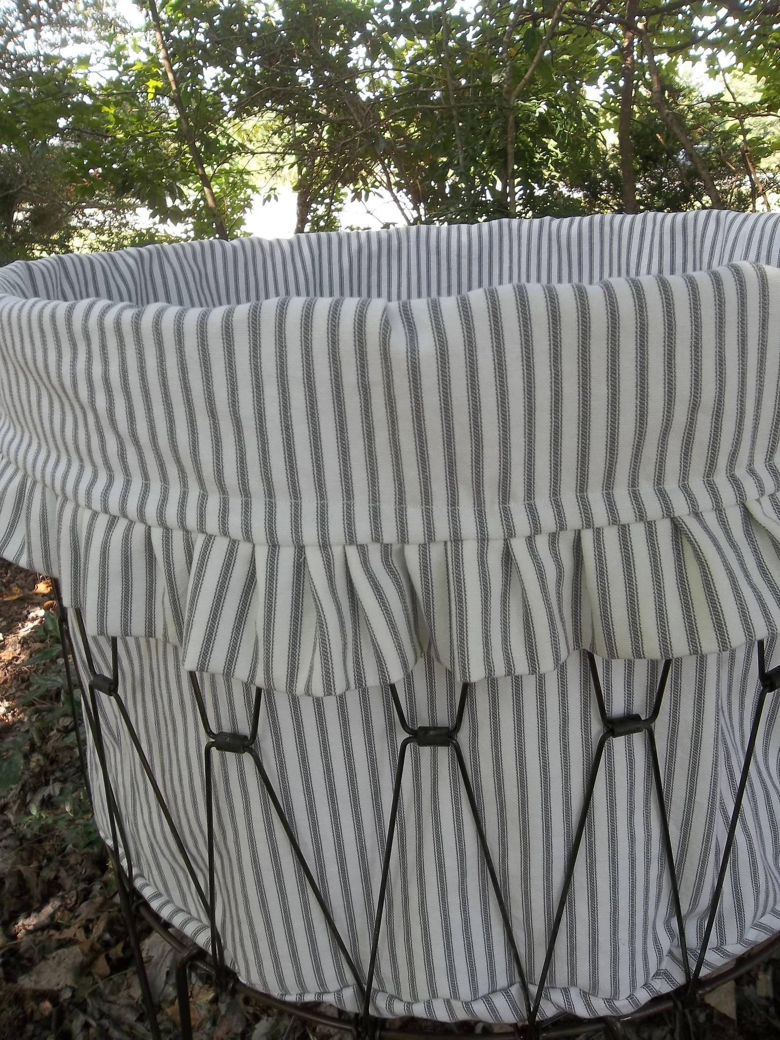 Custom Laundry Basket Liner Linen Basket Liner Ruffled Basket Etsy