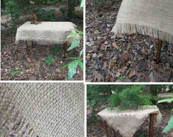 Fringed Burlap Tablecloth Custom Burlap Tablecloth Burlap Table Scarf Fringed Tablecloth Handmade Wedding Table Setting