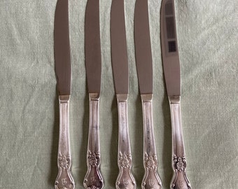 5 Old Company Plate Silver Plate Knives SIGNATURE Flatware MONOGRAM B Vintage Silverplate Dinner Knives Flatware French Country