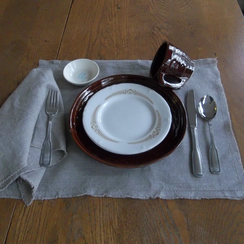 Linen Placemats and Matching Napkins 100 Percent Linen Casual Etsy