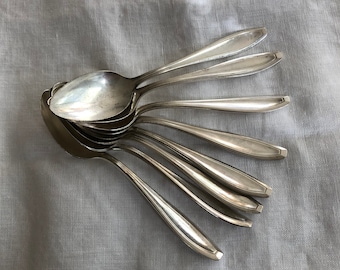 8 Silver Plate Spoons Niagara Vintage Silverplate Flatware Silver Picnic Flatware French Country