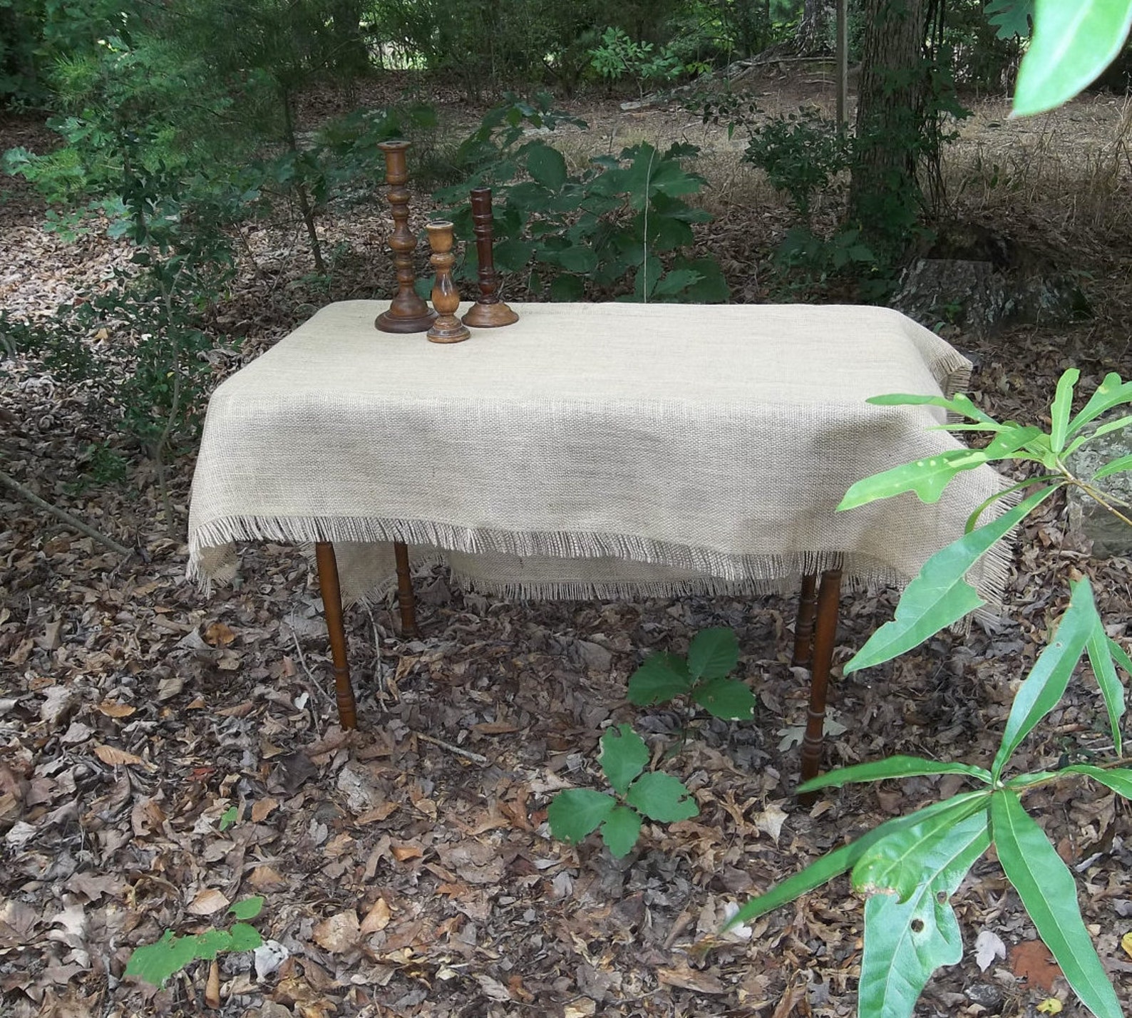 Fringed Burlap Tablecloth Custom Burlap Tablecloth Burlap Etsy
