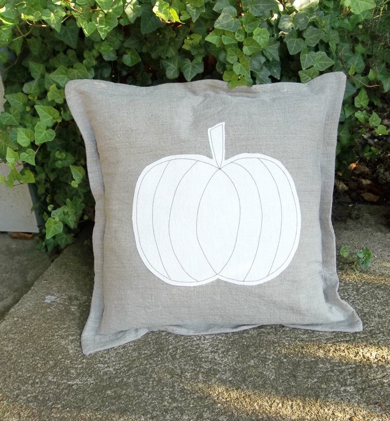 Pumpkin Pillow Neutral Fall Decor Christmas Pillow Neutral Etsy