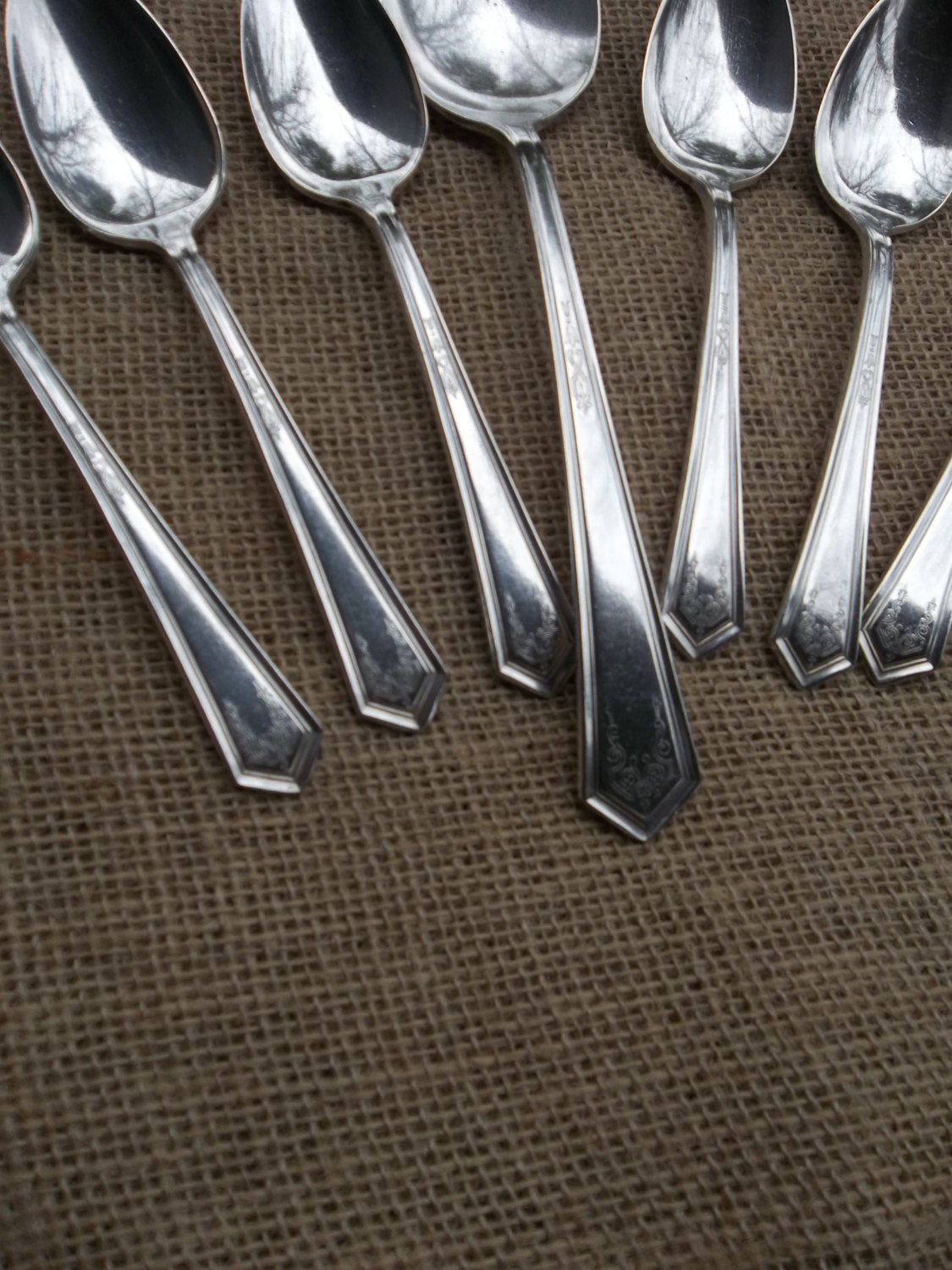 LASALLE Silver Plate Spoons 7 Dessert Spoons Vintage Etsy