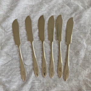 Silver Plate Butter Knives PATRICIAN Silver Butter Spreaders Set of 6 Cheese Spreaders French Country misshettie image 1