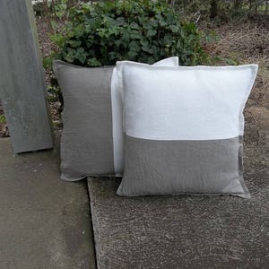 Pair Linen Pillow Shams Tailored Linen Pillows Custom Sizes and Colors Linen Bedding Decorative Pillows French Country image 5