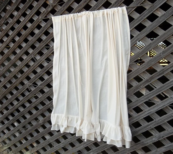 Pair Multi Ruffled Curtains Custom Drapes Double Ruffled Linen Etsy