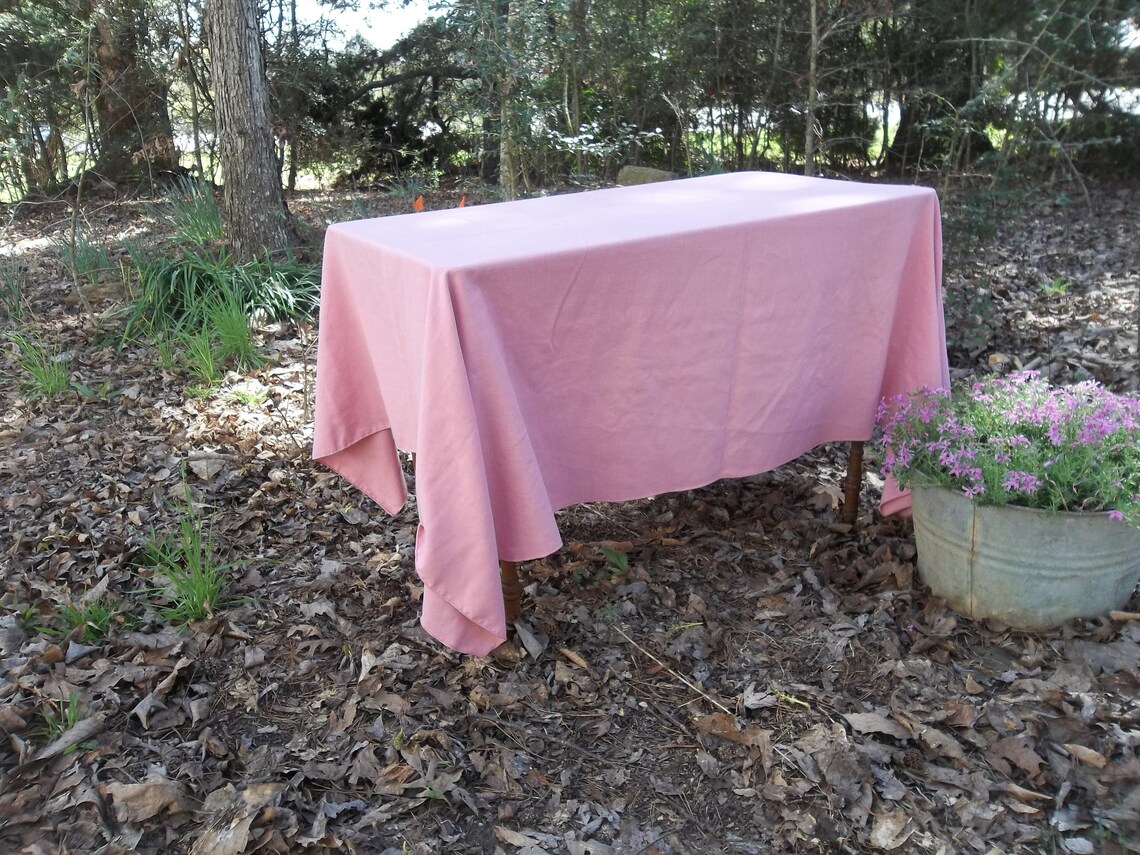 Vintage Pink Tablecloth Easter Table Cloth Overlay 50 X 70 Etsy