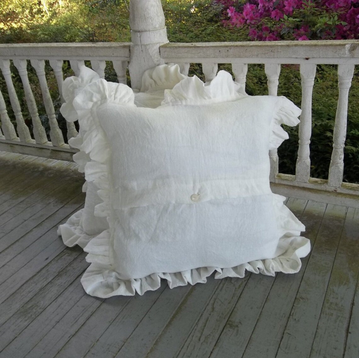 Custom Ruffled Pillow Shams Ruffled Linen Pillows Custom Sizes Etsy