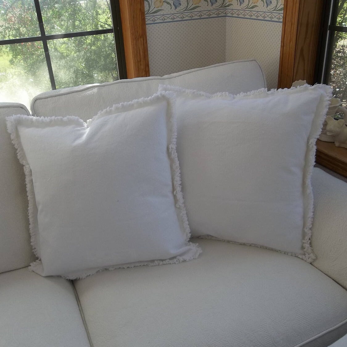 Bright White Pillow Shams Custom Sizes Drop Cloth Pillows Etsy