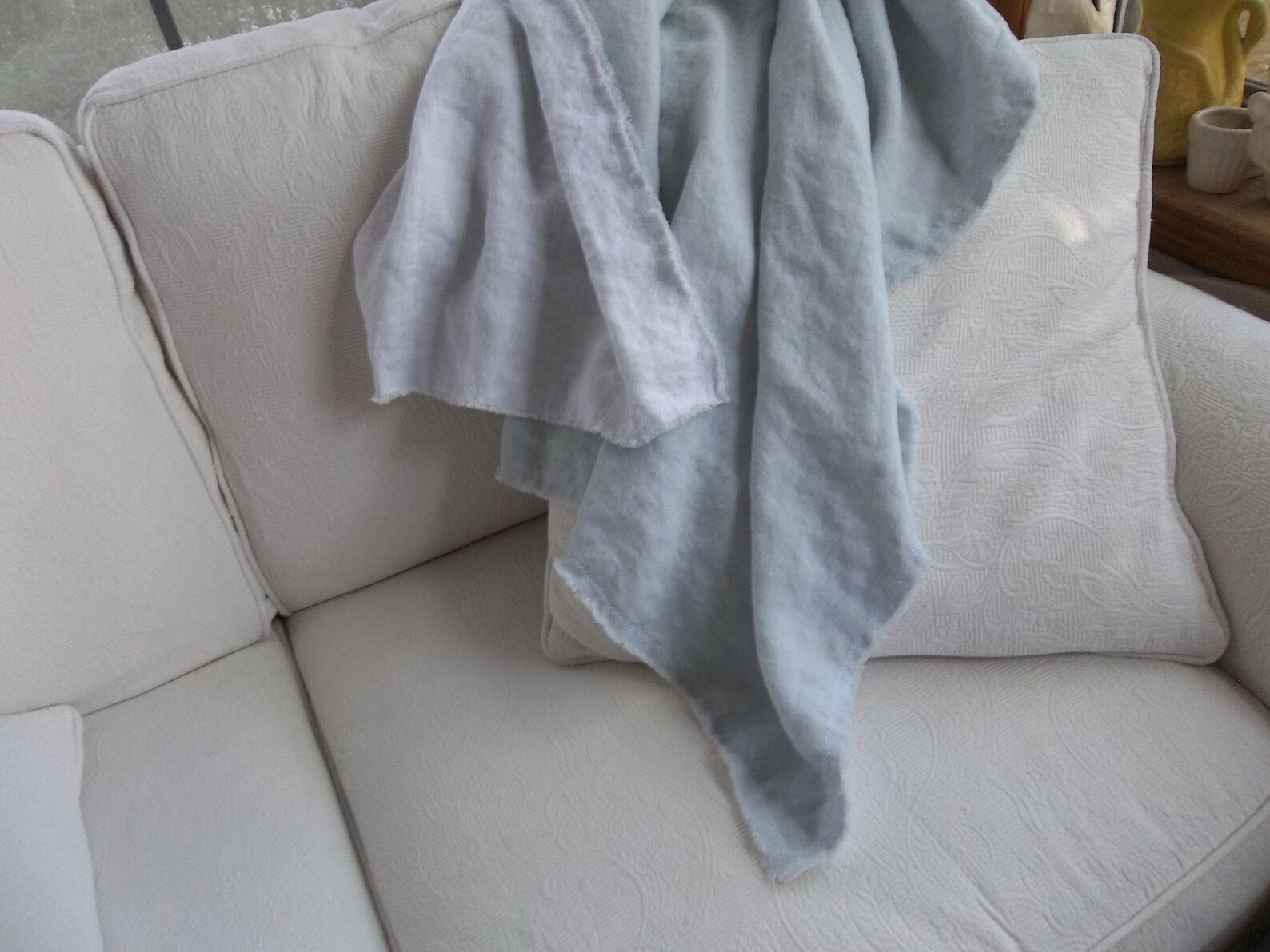 Layered Linen Throw Linen Bed Scarf Linen Blanket in Etsy