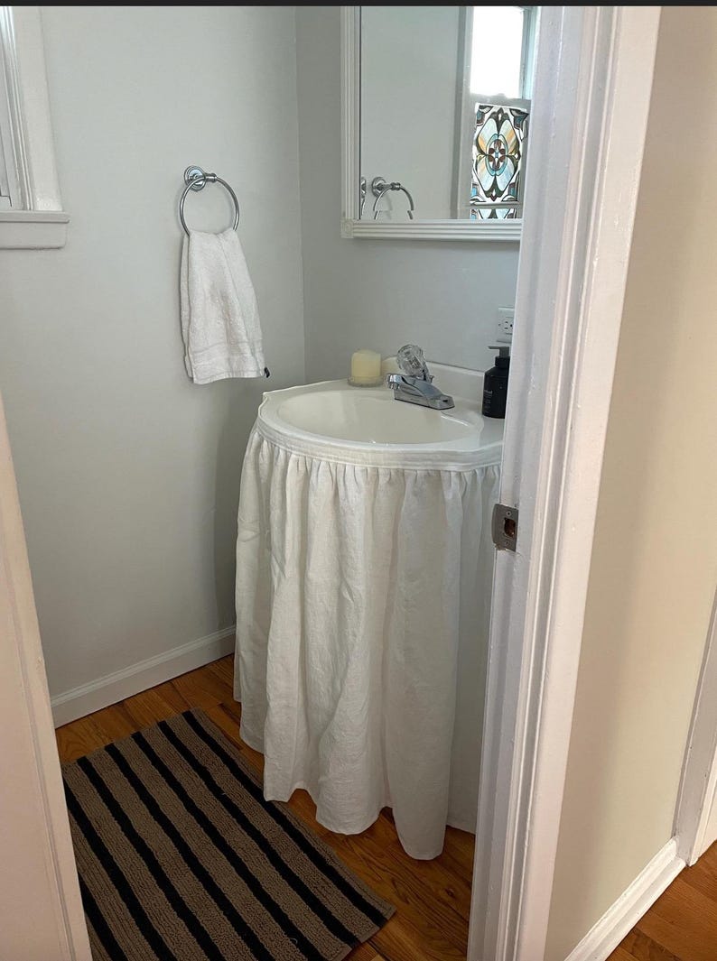 pedestal sink skirt, Custom-made by MissHettie