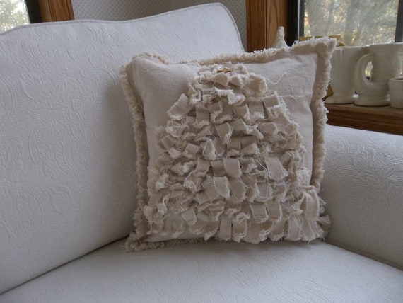 Neutral Christmas Pillow READY to SHIP Christmas Decor Shabby