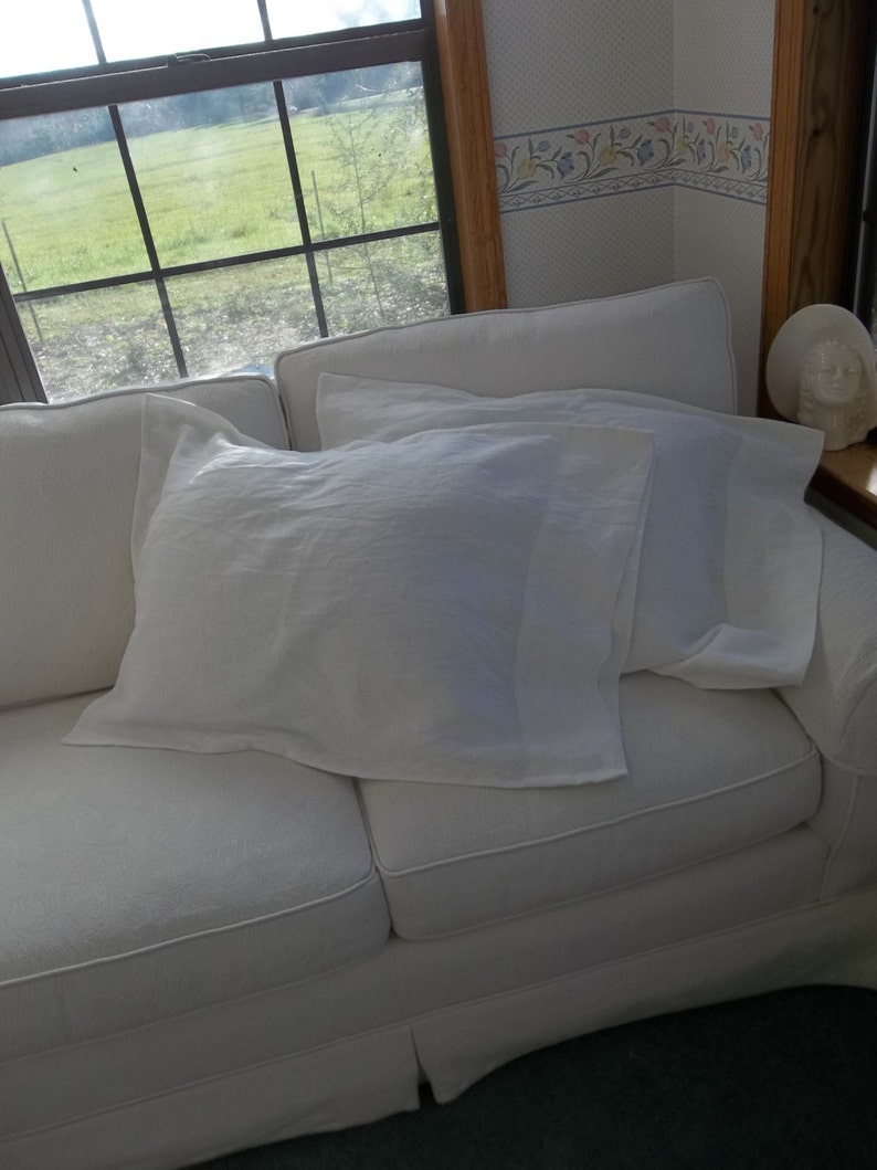 Pair Washed Linen Pillowcases Custom PillowcasesStand Queen Etsy