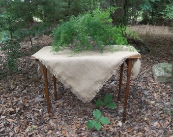 Burlap Tablecloth with Fringed Edge Choose Your Size