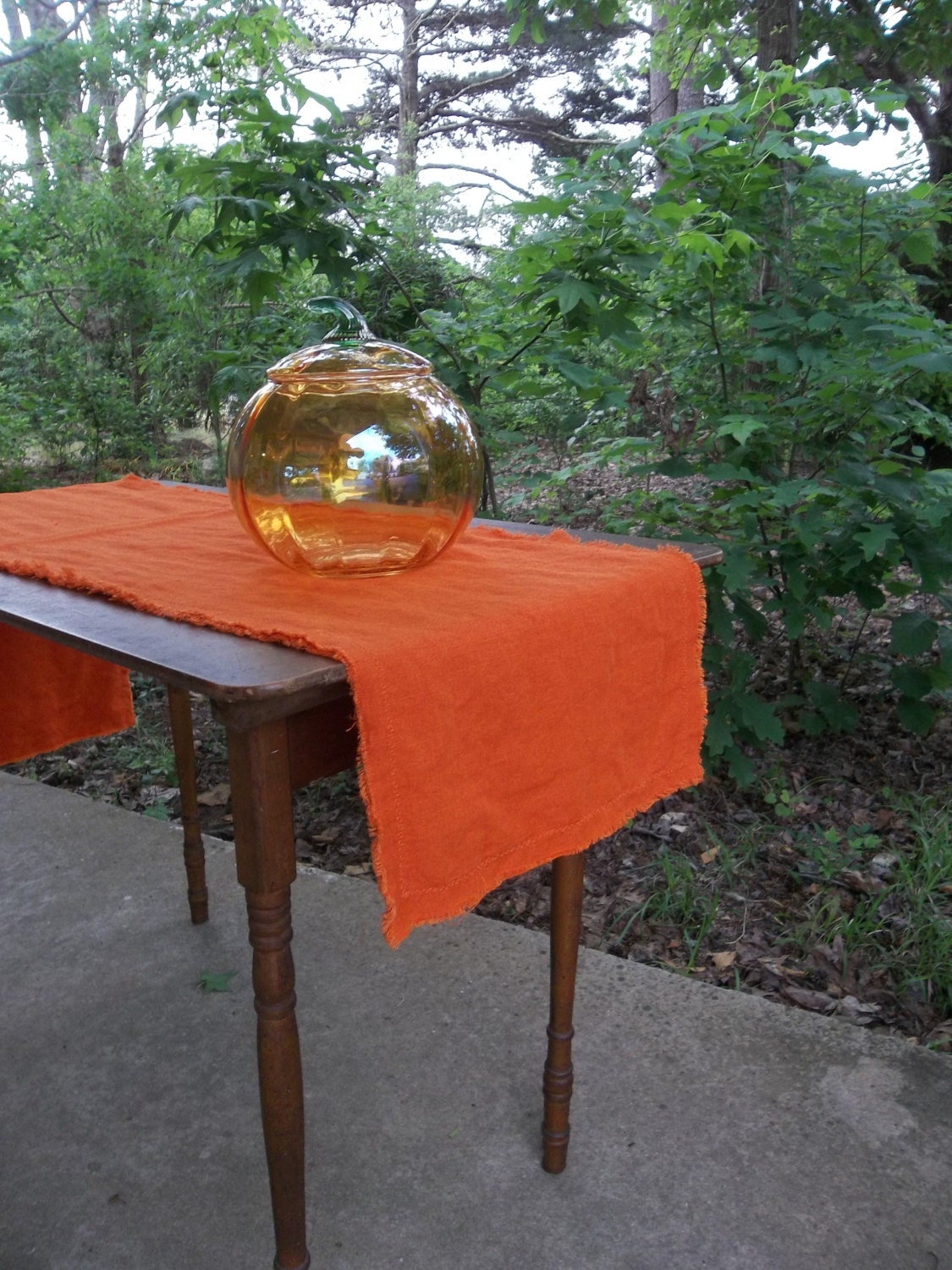 Orange Linen Table Runner Linen Runner Fall Wedding Décor Etsy