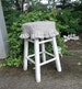 Ruffled Stool Cover Bar Stool Slipcover in Linen or Ticking - Custom Sizes Available Farmhouse Style Barstools 