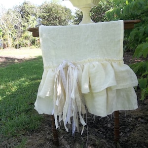Custom Multi Ruffle Table Runner Linen Table Runner  Wedding Decorations Table Decor French Country Cottage Chic Shabby