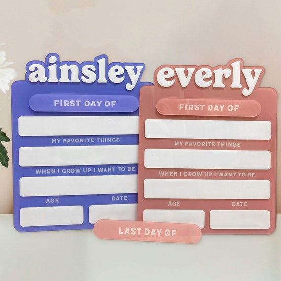 First Day of School Board Personalize Name Sign Back to School 2nd